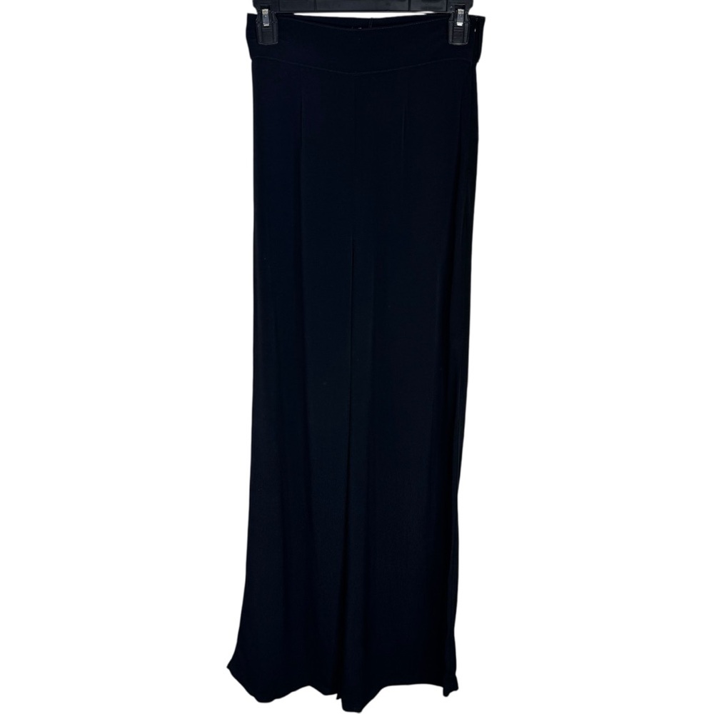 Flynn Skye High Waisted Wide Leg Pant Size XS Black Side Zip